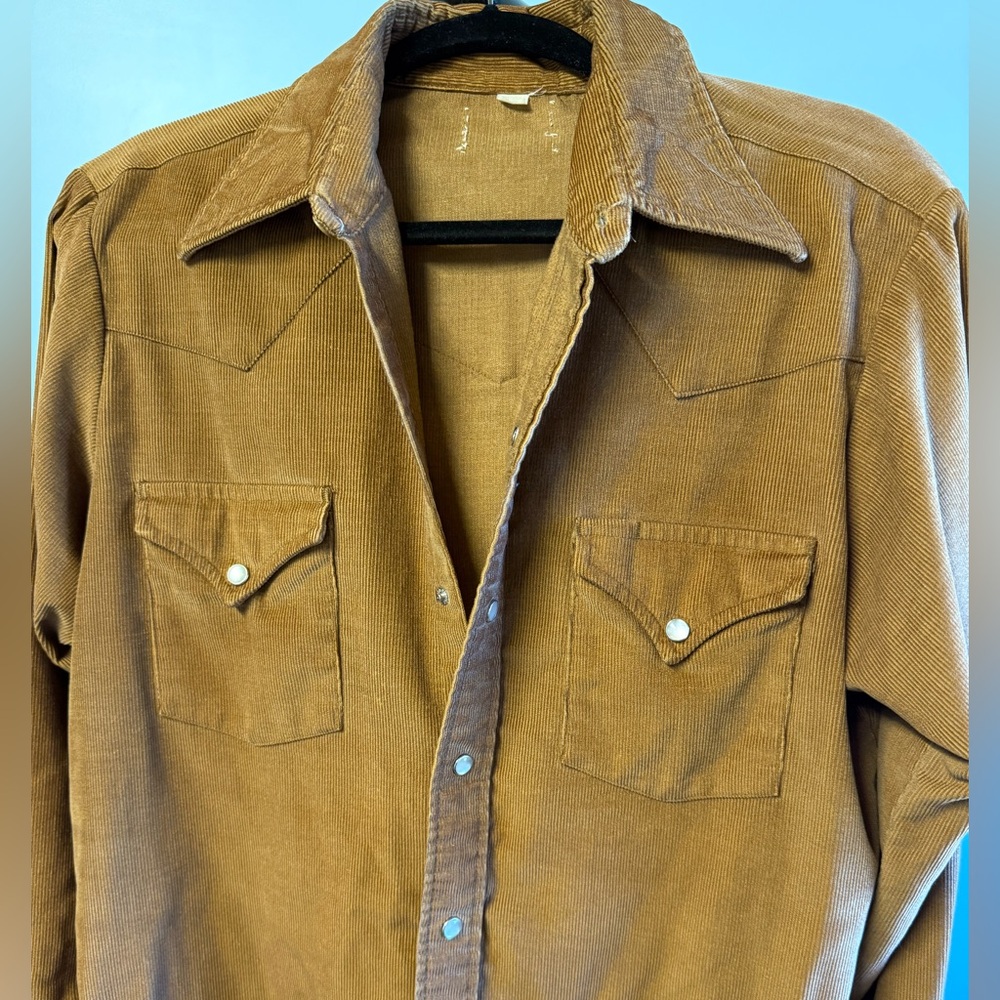 Men's Brown Corduroy Casual Button Down Shirt
